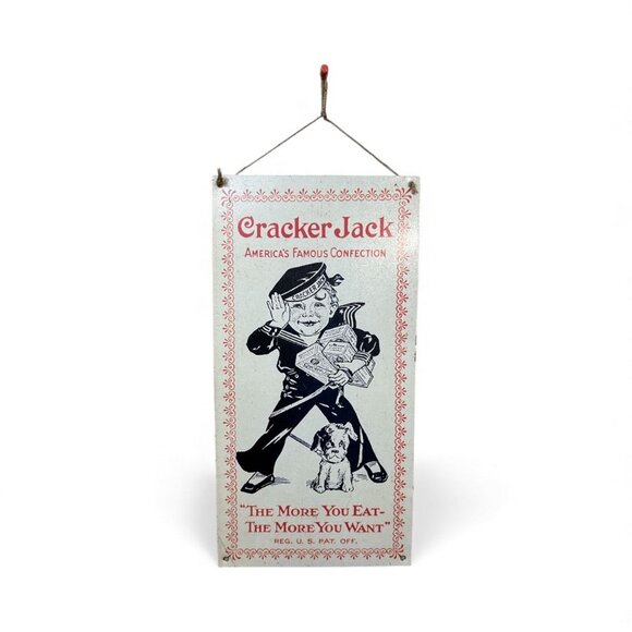 Vintage Cracker Jack Tin Sign Advertising Americas Famous Confection Decorative - Picture 1 of 9